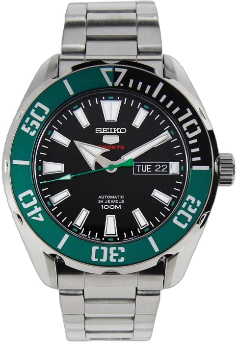 Seiko 5 Sports SRPC53K1 Automatic Green Dial Black Watch at 212,00 ...