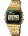 Chic Time | Montre Casio Vintage digitale A159WGEA-1EF en métal doré or jaune cadran noir | Prix : 41,30 €