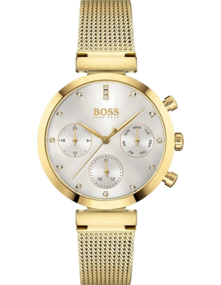 Chic Time | Montre Femme Hugo Boss Flawless 1502552 acier doré maille milanaise | Prix : 215,40 €