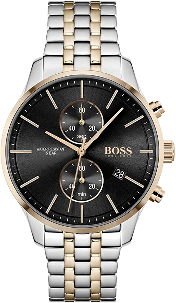Hugo boss two tone mens watch cheap