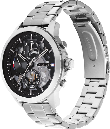 Chic Time | Tommy Hilfiger Henry Men's Watch 1710477 Skeleton Black Dial | Buy at best price