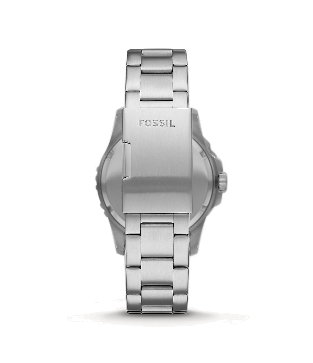 Fossil men's silver stainless steel watch discount