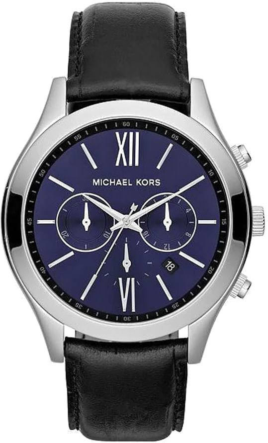 Michael Kors MK8307 Brookton blue leather strap men s watch at 196