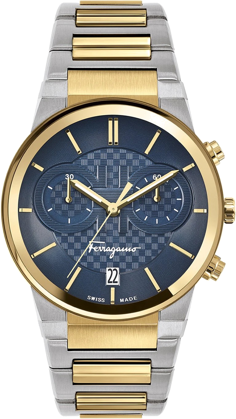 Ferragamo chronograph sfme00521 men s watch two tone stainless stee 