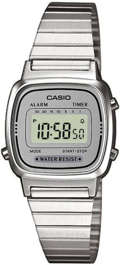 Chic Time | Montre Femme retro Casio Vintage LA670WEA-7EF affichage digital cadran gris | Prix : 34,00 €