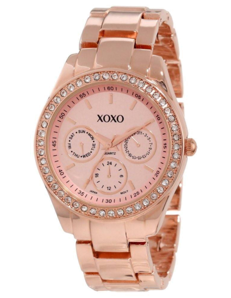 Chic Time | Montre Femme XOXO Rhinestones Accent XO5502 Bracelet Or Rose | Prix : 54,90 €