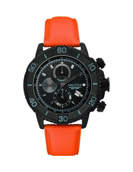 Chic Time | Montre Homme Nautica NST 500 A21533G Bracelet en cuir orange | Prix : 235,00 €