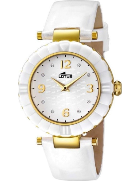 Chic Time | Montre Femme Lotus Trendy L15912/5 Bracelet blanc en cuir | Prix : 99,00 €