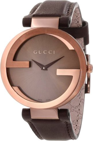 Chic Time | Montre Femme Gucci Interlocking YA133309 Bracelet en cuir brun | Prix : 775,00 €