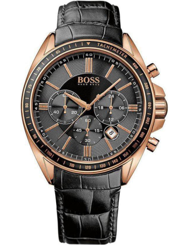 Chic Time | Montre Homme Hugo Boss 1513092 Bracelet noir en cuir  | Prix : 343,20 €