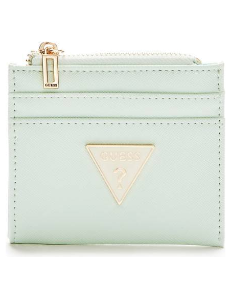 Chic Time | Guess wallet pastel green metal plate triangle logo | Buy at best price