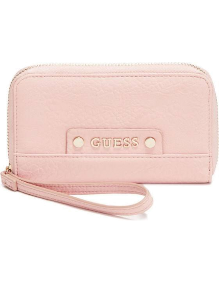 Chic Time | Pochette Guess Reagan rose pâle avec fermeture zippée | Prix : 29,50 €