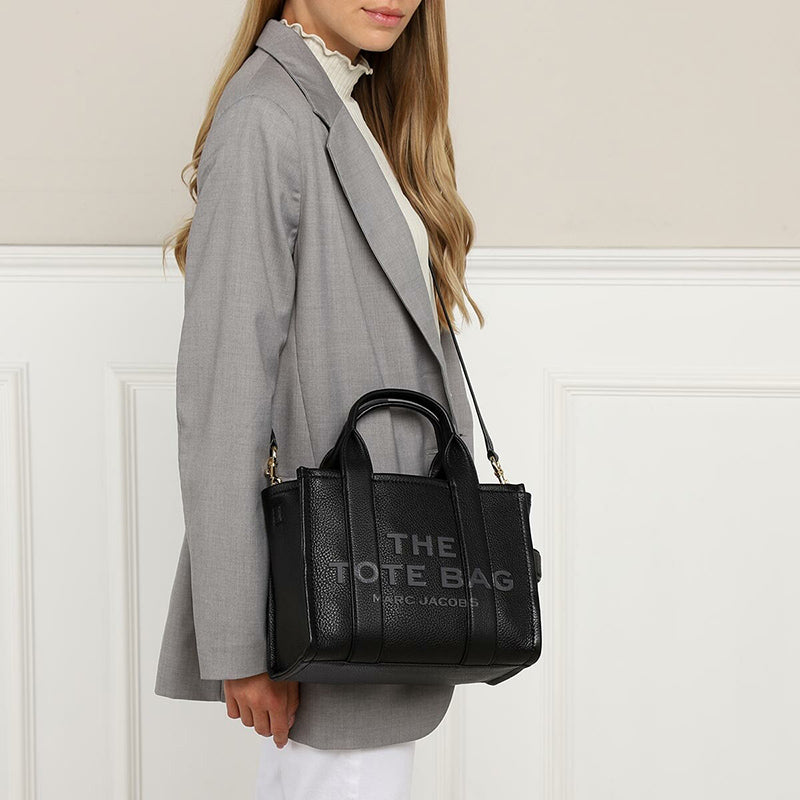 Tote Bag en cuir grainé noir