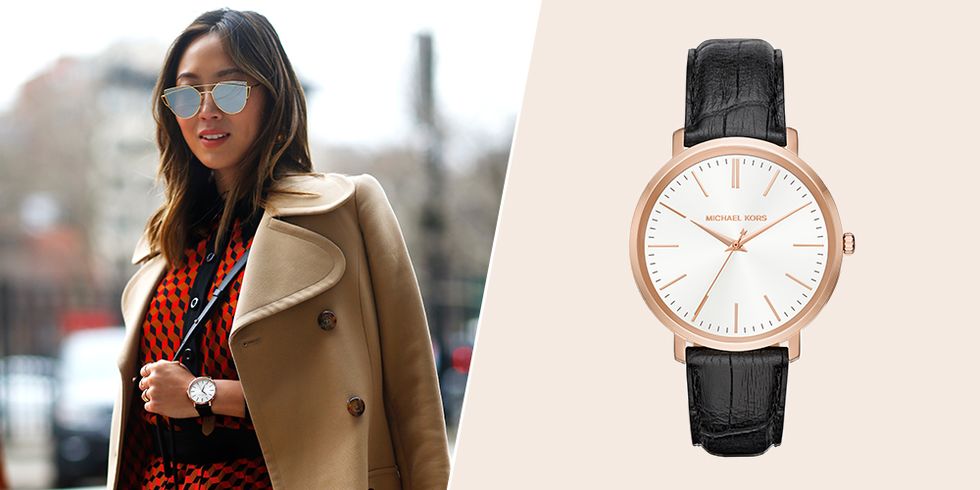 Aimee Song portant la montre femme michael kors de la collection Jaryn