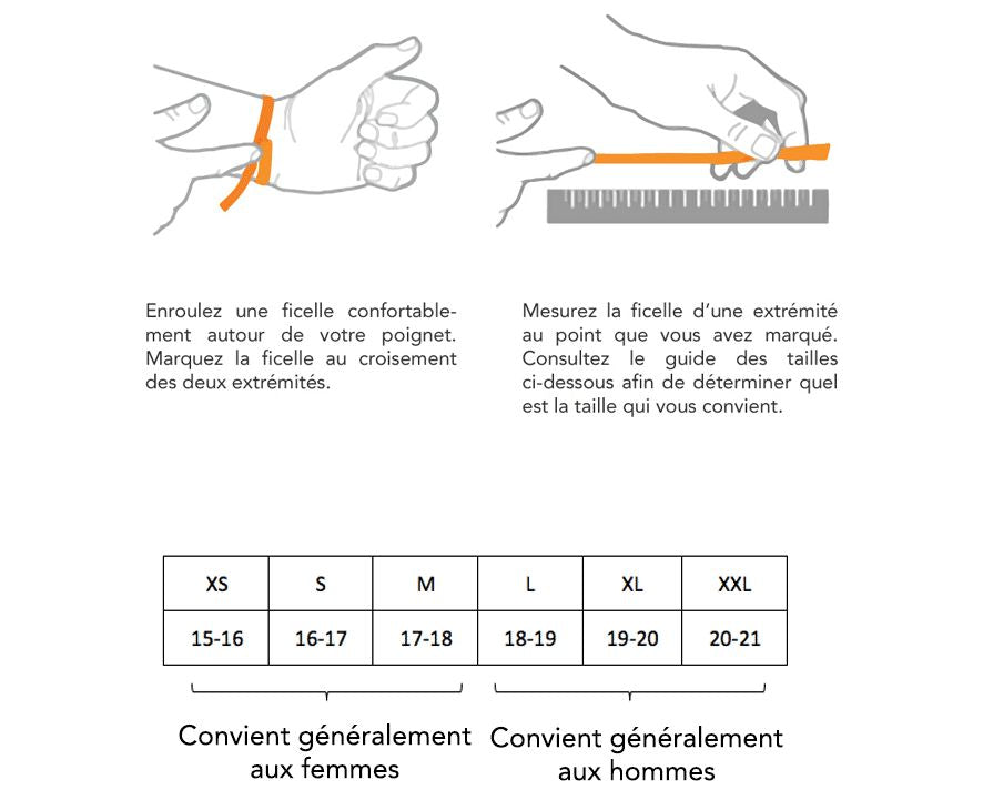 Guide des tailles du bracelet